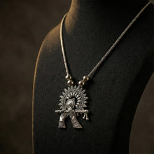 Oxidized silver krishna necklace        
