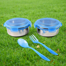 Bite Lunch Box, with Insulated Fabric Lunch Bag & Plastic Spoon, Fork - jamol.co.in