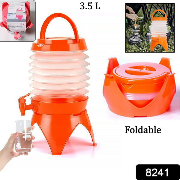 Collapsible Beverage Container with Tap Cold Drink Dispenser 3.5L Multicolor